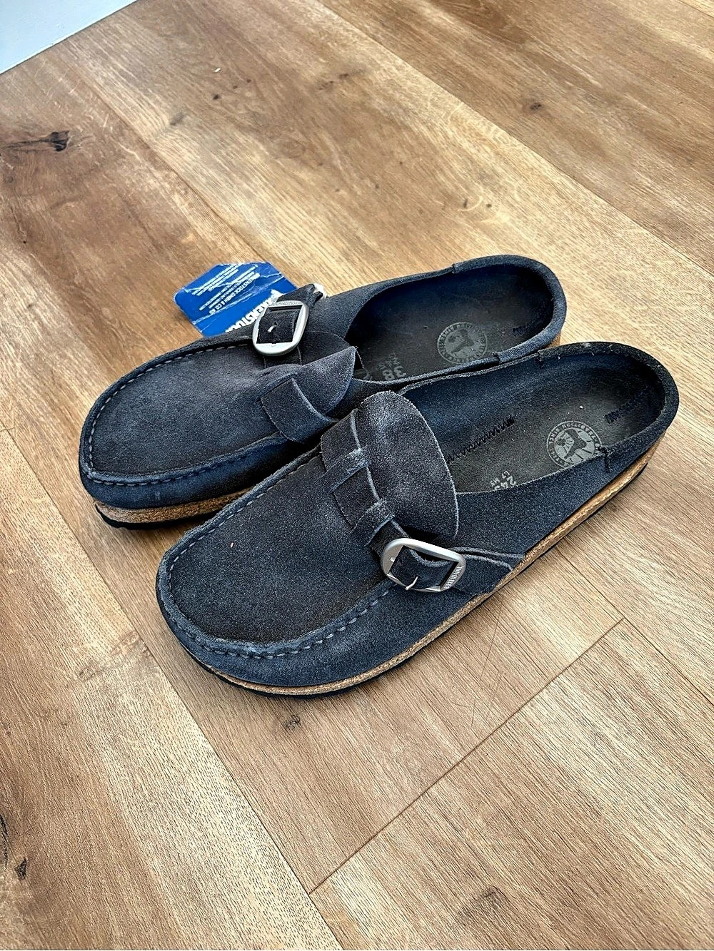 NWT Birkenstock Buckley Suede Clogs in Navy EU 38